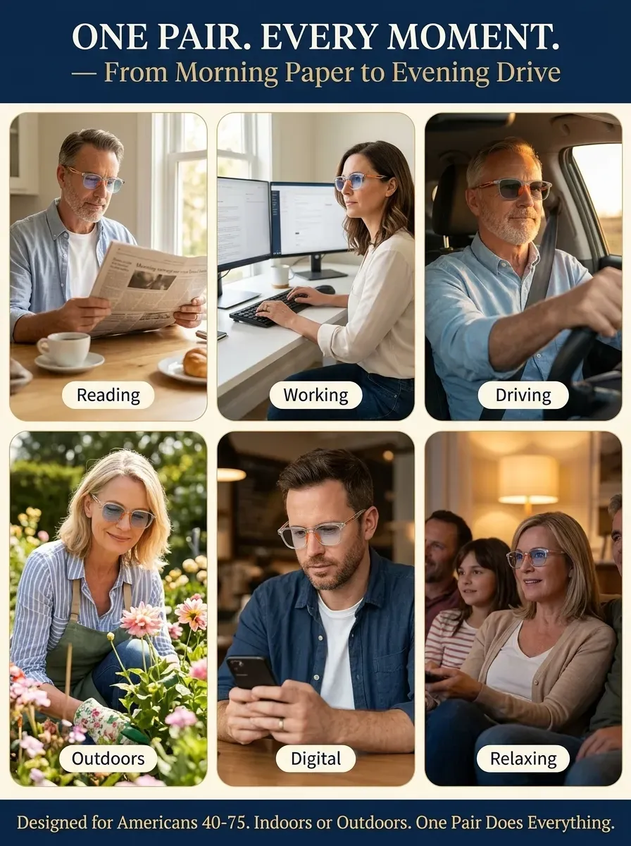 Ultra-light and comfortable anti-blue light presbyopia glasses