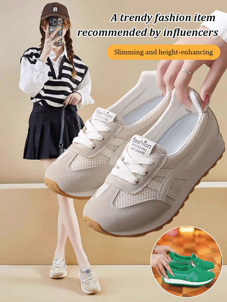 Breathable Color-blocking Platform Women's Shoes