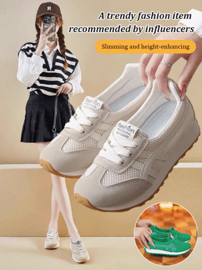 Breathable Color-blocking Platform Women's Shoes