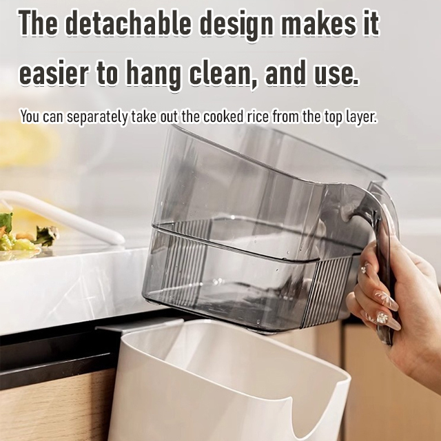 Trash Sweeper with Scraper Wall-Mounted Trash Can