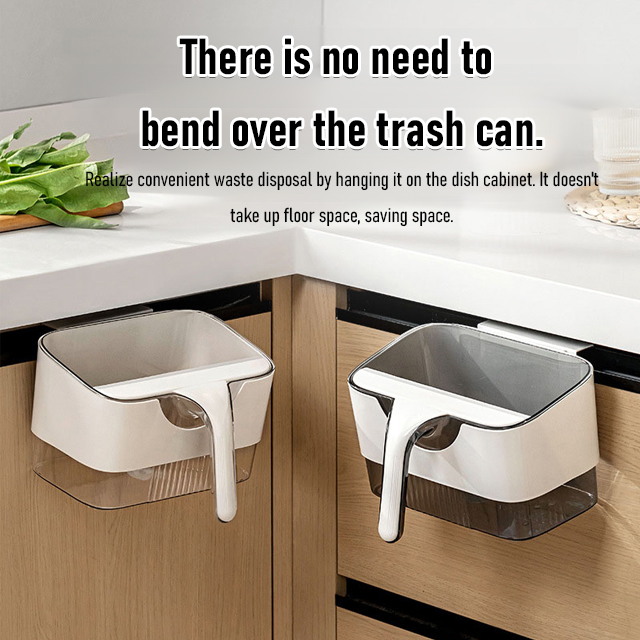 Trash Sweeper with Scraper Wall-Mounted Trash Can