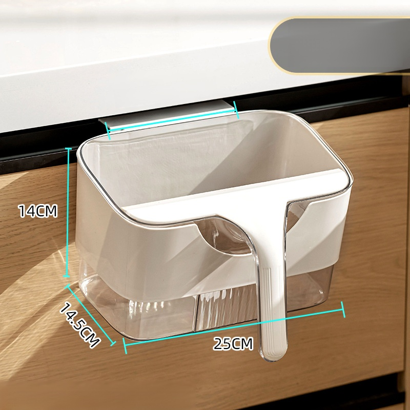 Trash Sweeper with Scraper Wall-Mounted Trash Can