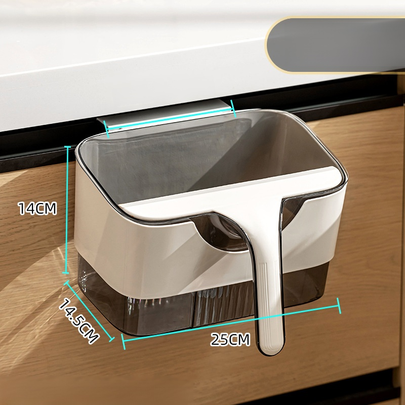 Trash Sweeper with Scraper Wall-Mounted Trash Can