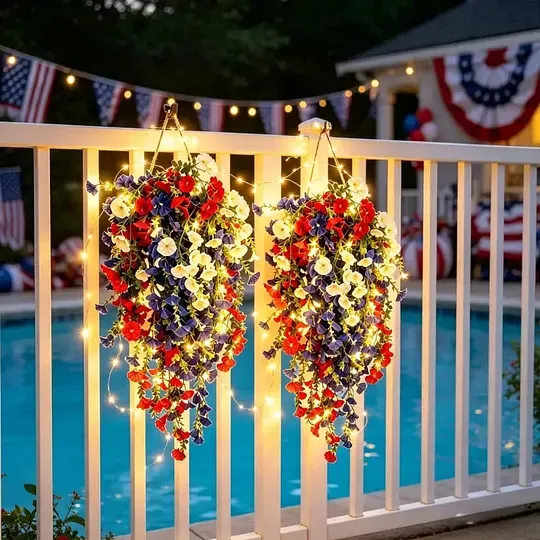 ✨Függetlenség Napi Akció❤️🤍💙 🇺🇸 Piros, fehér és kék virágok Amerika 250. születésnapjára – Tökéletes a verandára és a buliba 💐