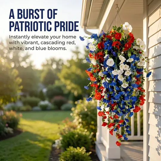 ✨Függetlenség Napi Akció❤️🤍💙 🇺🇸 Piros, fehér és kék virágok Amerika 250. születésnapjára – Tökéletes a verandára és a buliba 💐