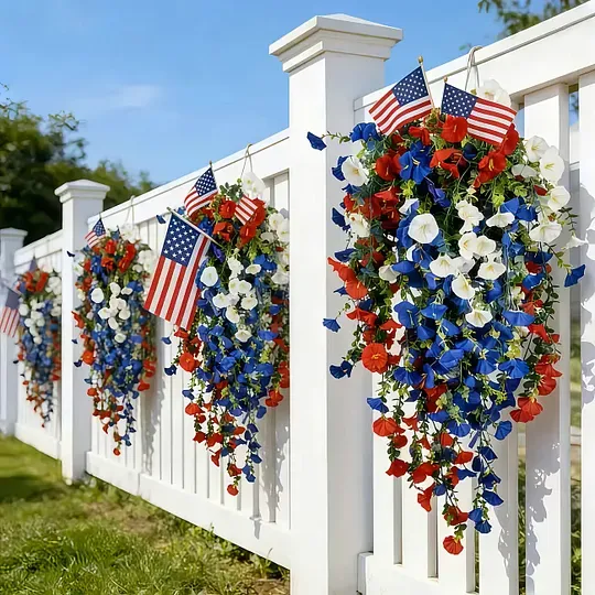 ✨Függetlenség Napi Akció❤️🤍💙 🇺🇸 Piros, fehér és kék virágok Amerika 250. születésnapjára – Tökéletes a verandára és a buliba 💐