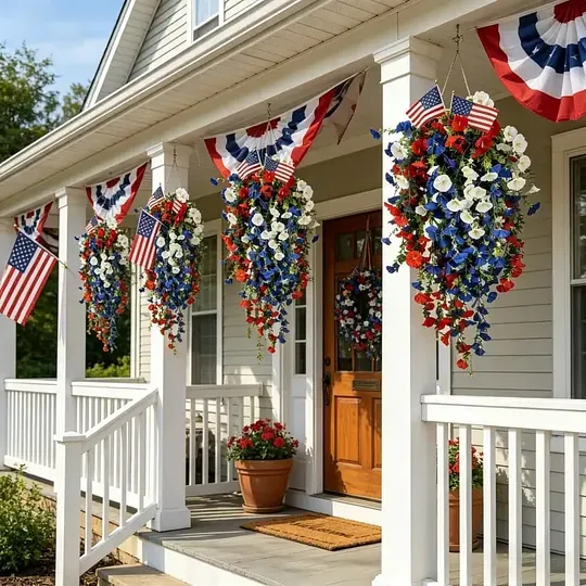 ✨Függetlenség Napi Akció❤️🤍💙 🇺🇸 Piros, fehér és kék virágok Amerika 250. születésnapjára – Tökéletes a verandára és a buliba 💐