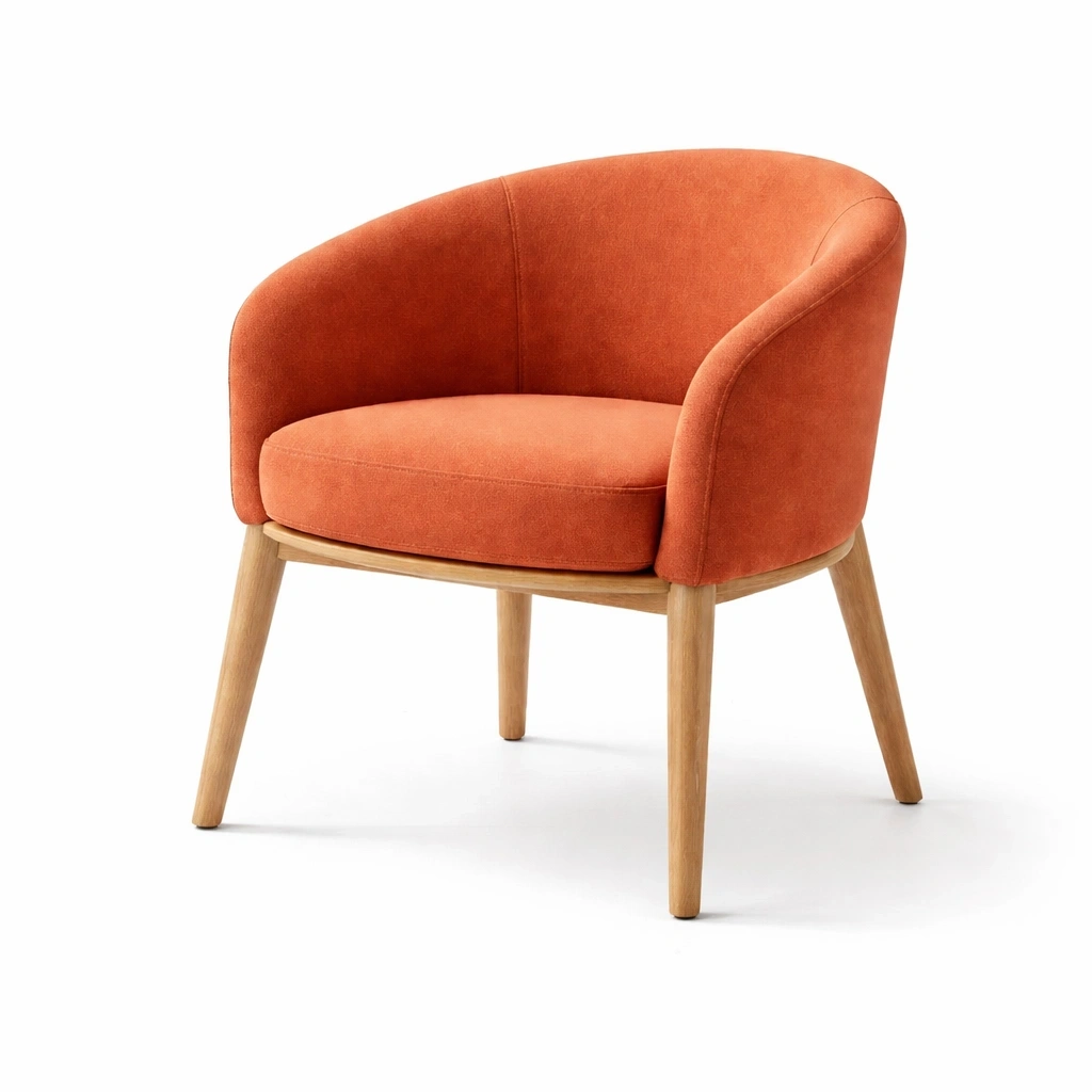 Modern Fabric Armchair – Burnt Orange-RoomMoral
