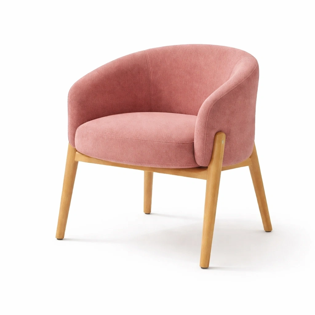 Modern Fabric Armchair – Dusty Pink-RoomMoral