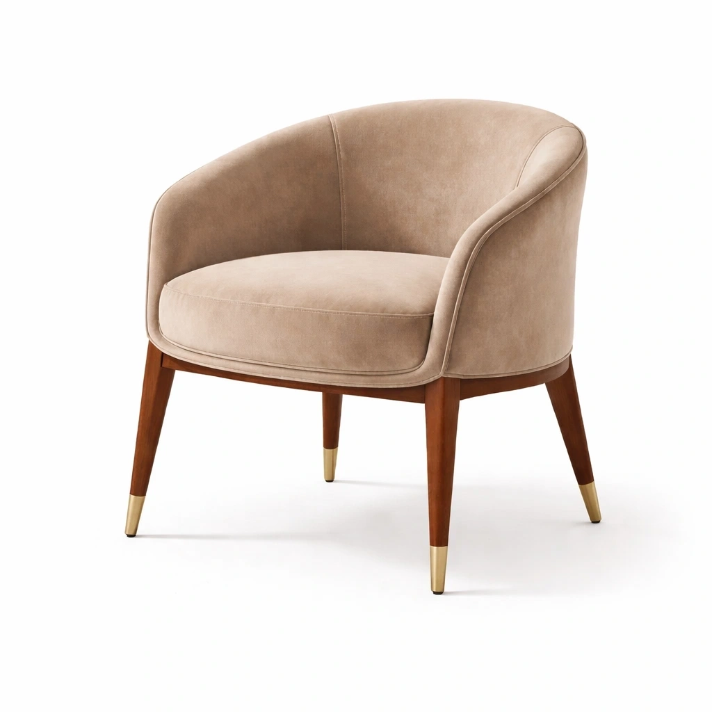 Modern Fabric Armchair – Beige-RoomMoral