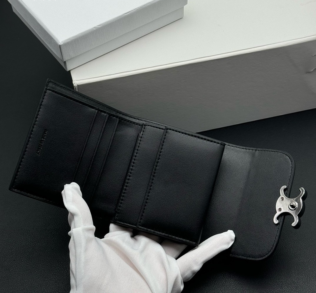 CELINE セリーヌ 凱旋門トリフォールド財布 10.5*9*3cm