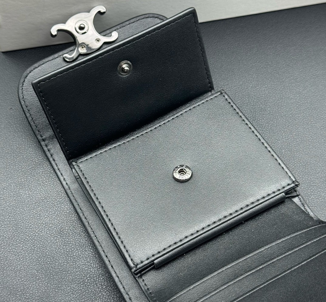 CELINE セリーヌ 凱旋門トリフォールド財布 10.5*9*3cm