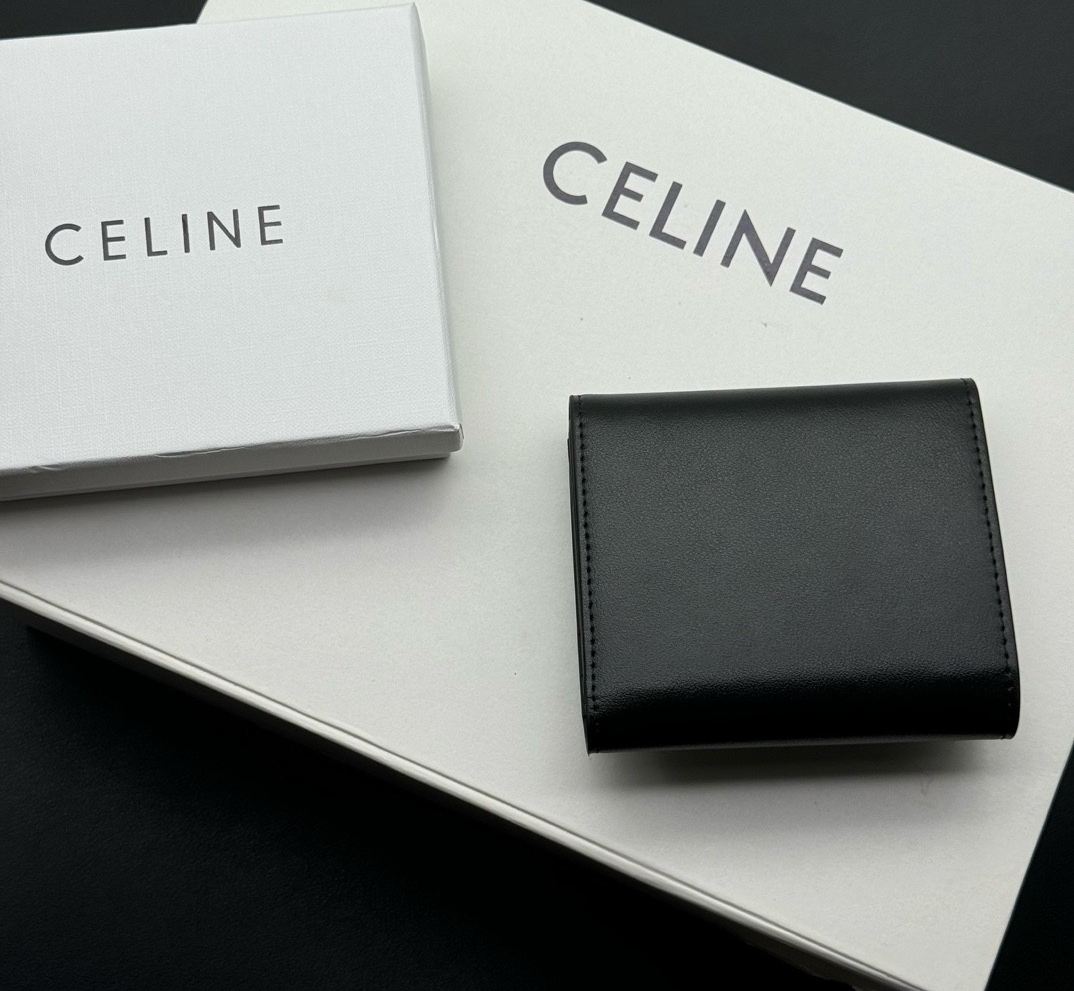 CELINE セリーヌ 凱旋門トリフォールド財布 10.5*9*3cm