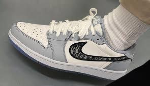 ディオール ナイキ エアジョーダン1 コラボレーションモデル ローカット スニーカー ブラック