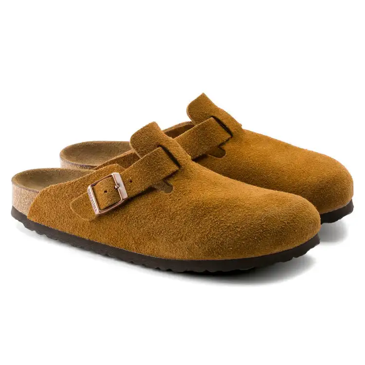 【超・ご優待セールを開催致します！】今話題の人気商品 | ビルケンシュトック サンダル メンズ レディース ボストン スウェード レザー ソフトフットベッド ナローフィット (幅狭)