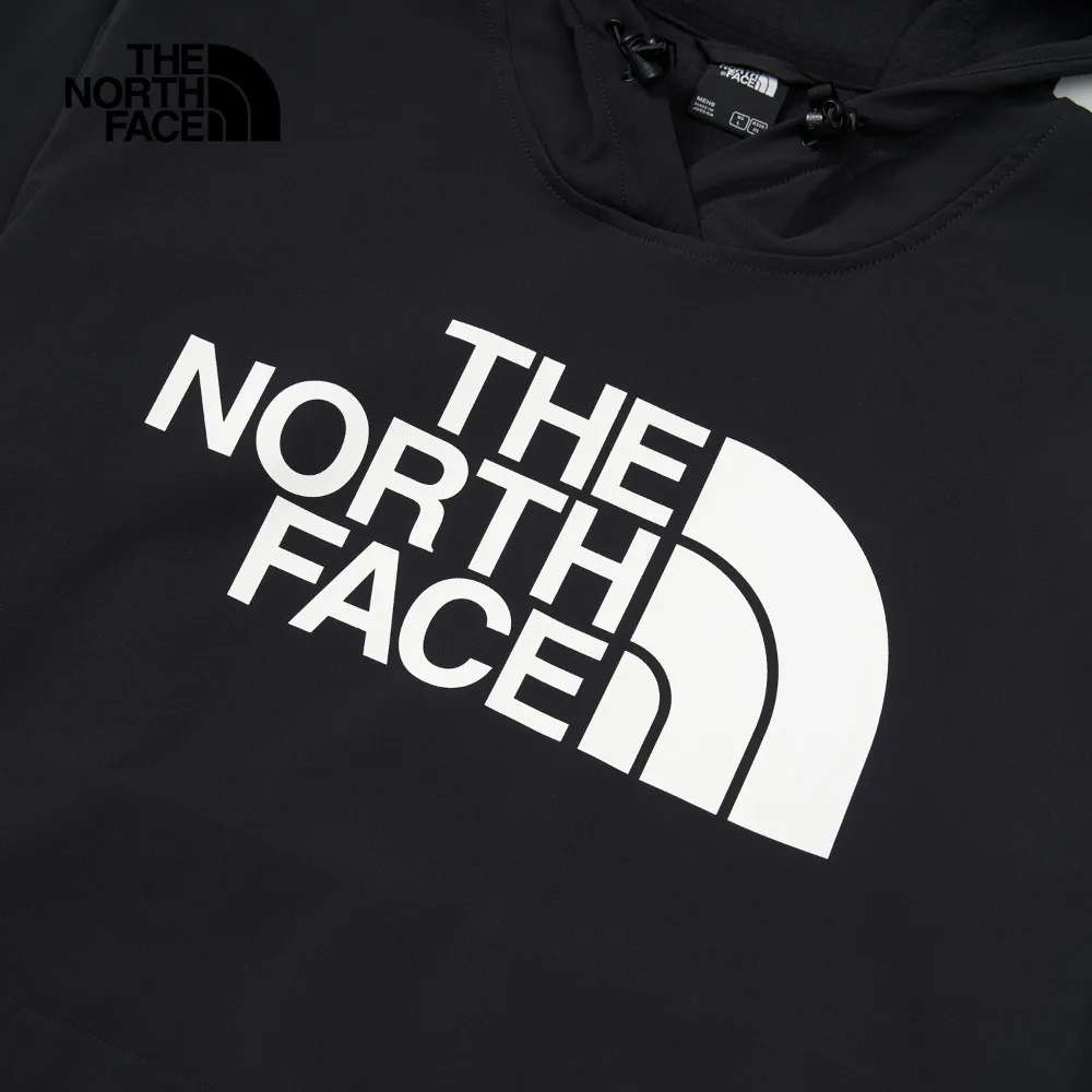 ザ・ノース・フェイス メンズ ブラック DWR 撥水 ラージサイズ プリント 長袖 フード付き Tシャツ｜82V64H0