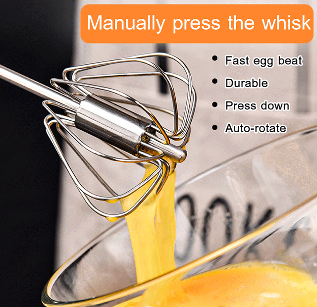 Manual Pressure Rotating Semi-Automatic Egg Whisk