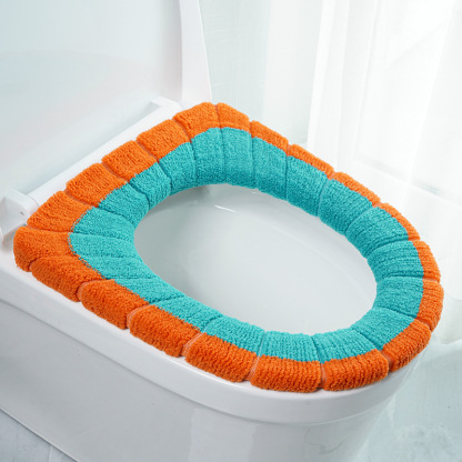 Plush knitted toilet seat cover