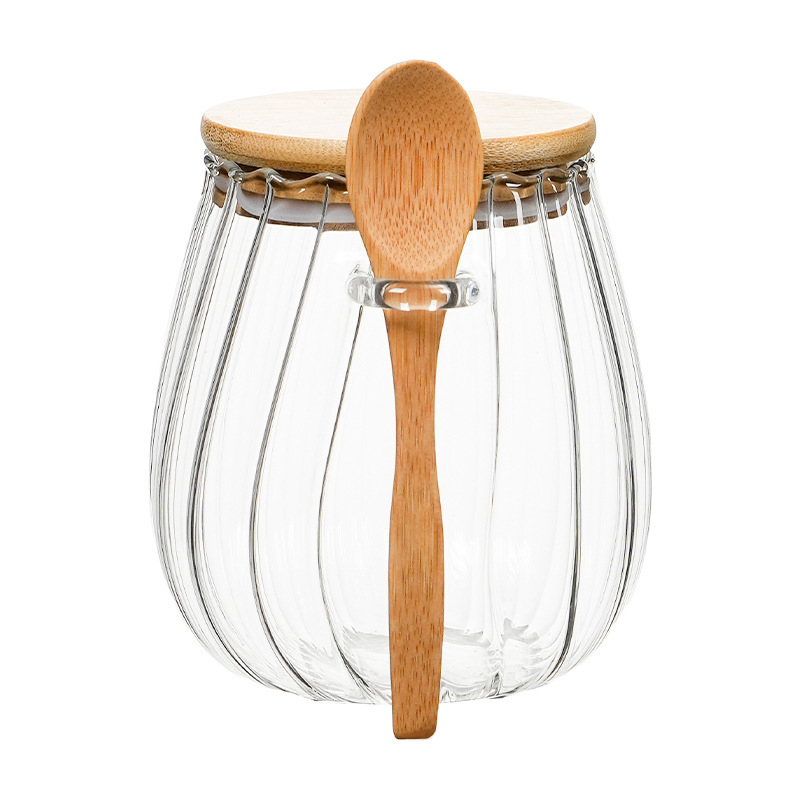 High Borosilicate Glass Sealed Jar with Spoon