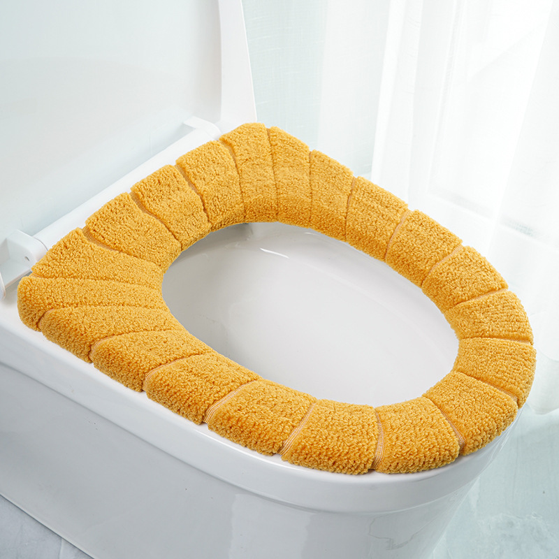Plush knitted toilet seat cover