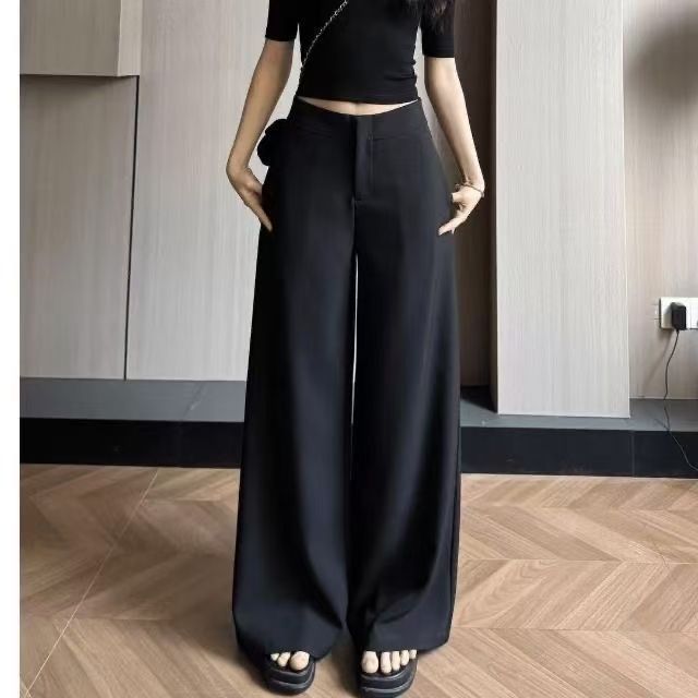 multiwear widelegged pants casual pants Soft versatile Design temperament Spring Suit Pants Women Lo
