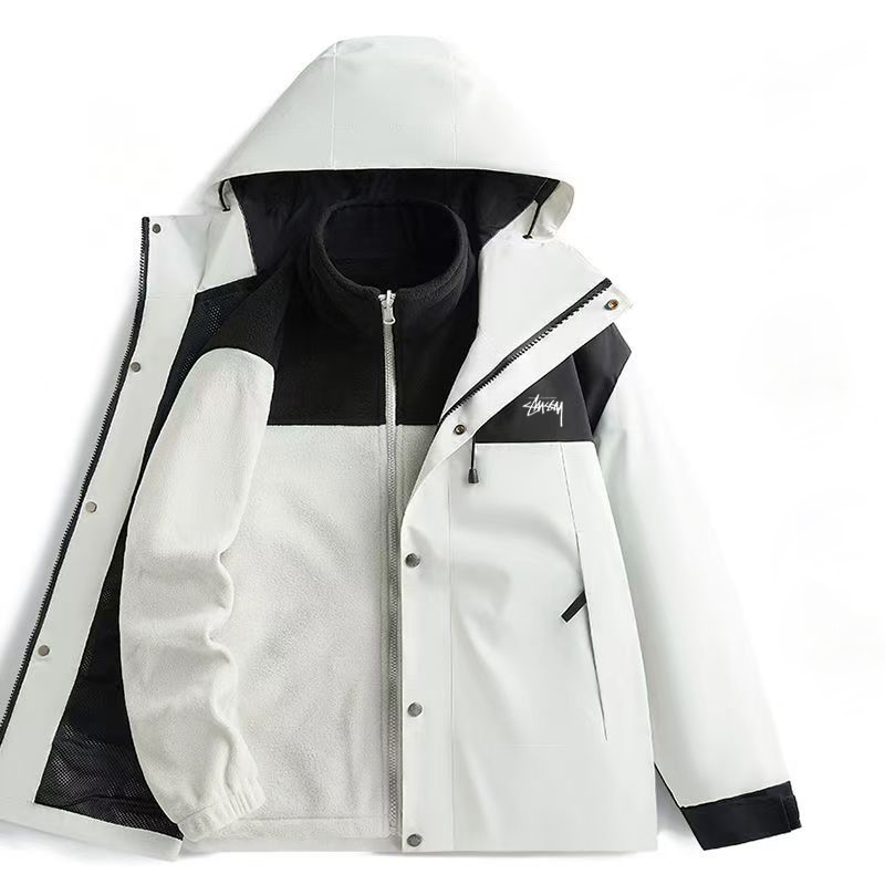 【2025特別割引価格】 STUSSY 撥水 防風 防寒 マウンテンパーカー 二点セット（ユニセックス）