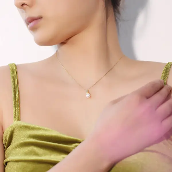 💞مطلي بسمك من الذهب الصلب عيار 14 قيراط، وملون من الذهب باللؤلؤ للنساء، ومطلي بالطحالب اللامعة