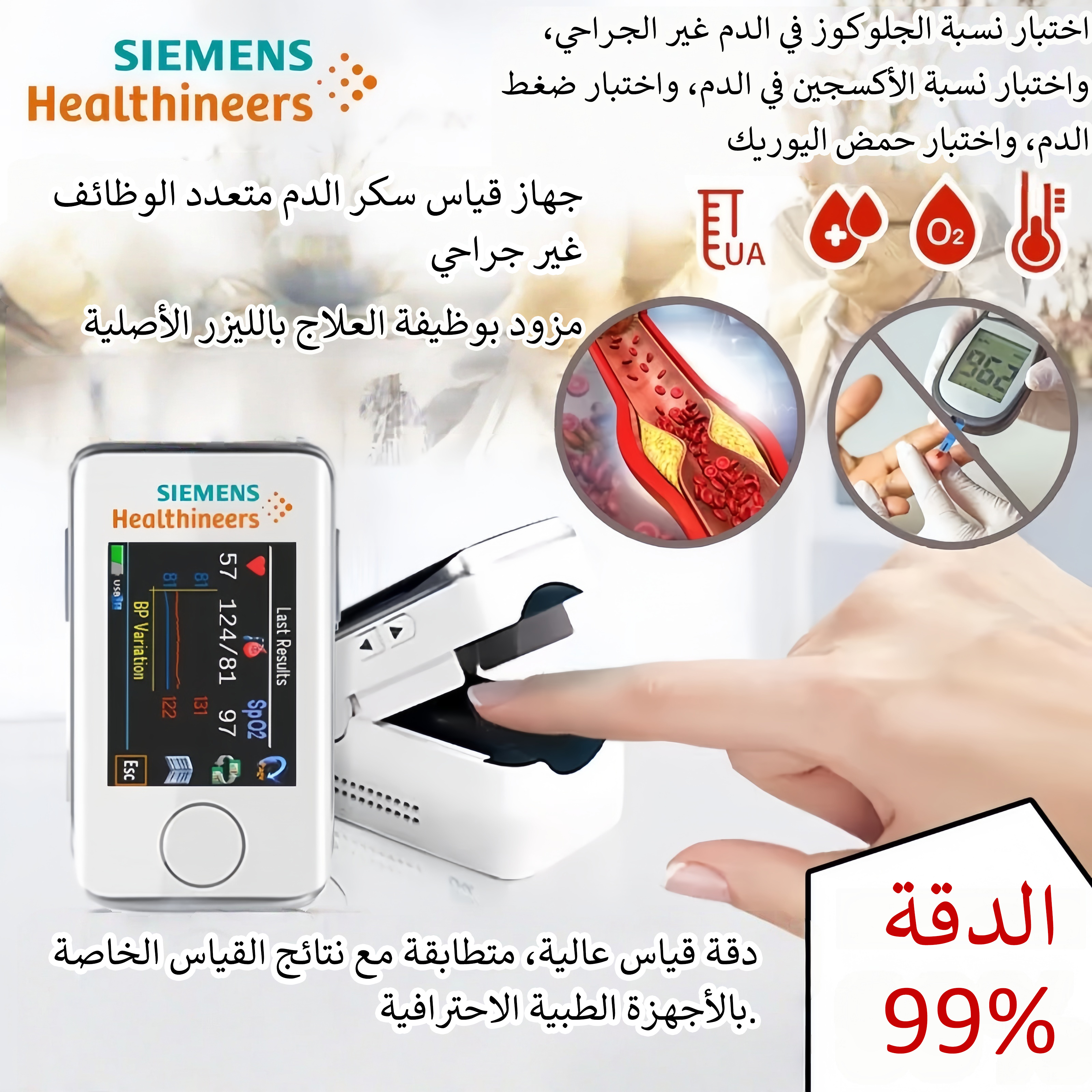 الابتكار التكنولوجي في البحث الطبي لعام 2026: جهاز سيمنز المحمول لقياس نسبة السكر في الدم بدون ألم وغير جائر، مراقبة صحة السكر في الدم لم تكن أسهل من قبل!