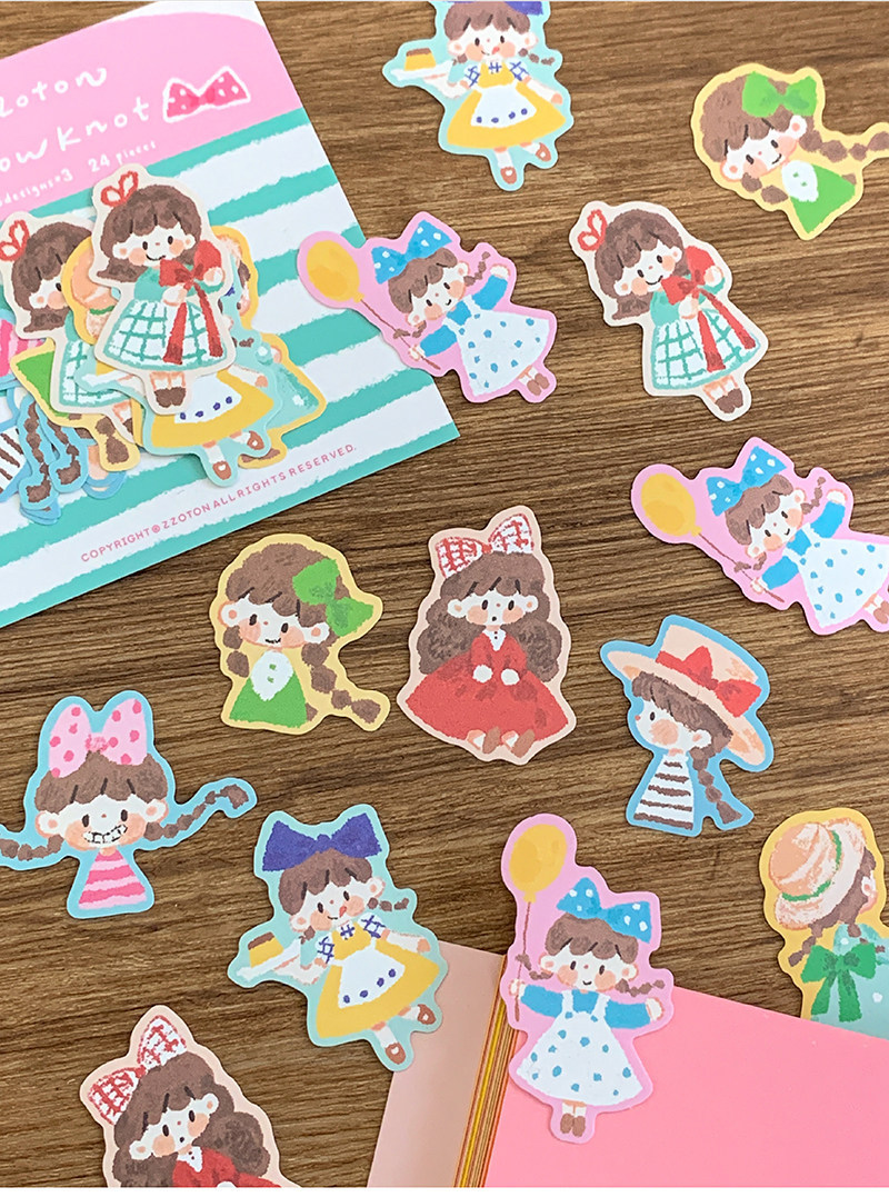 海外作家 molinta ステッカー Molinta - Bowknot Sticker Flakes – Stationery Cafe