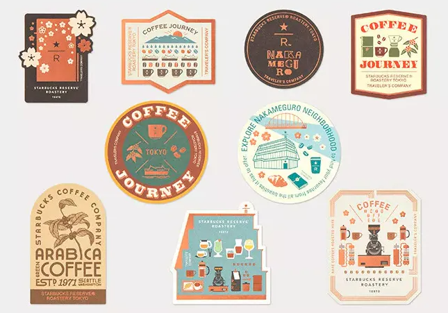 Traveler's Company X Starbucks Reserve Roastery Tokyo Stickers Set