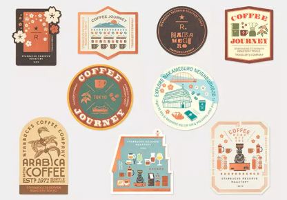 Traveler's Company X Starbucks Reserve Roastery Tokyo Stickers Set
