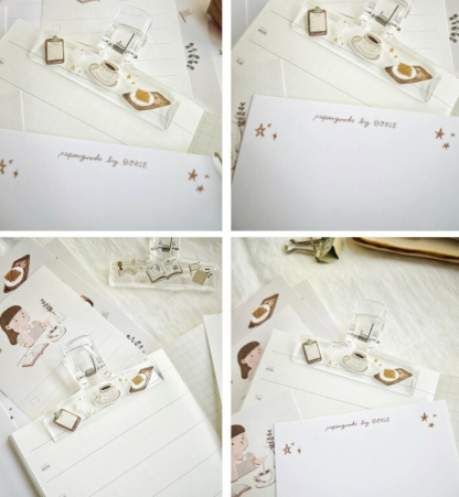 Paper goods by Dorie - Clear Clip - Café