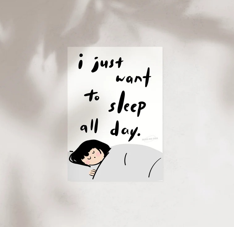 Paper goods by Dorie - Postcard - Miss Ng Yuk I Just Want to Sleep All Day