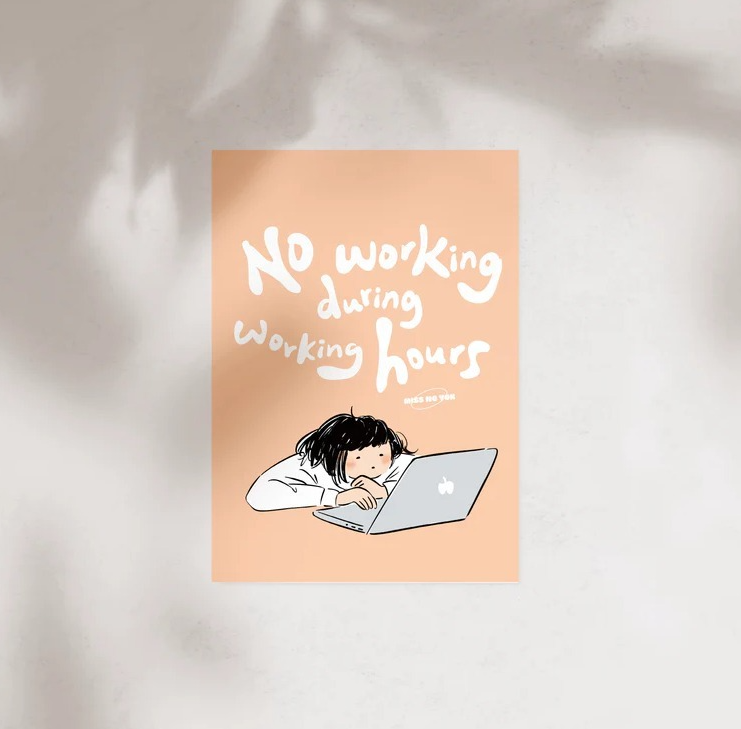 Paper goods by Dorie - Postcard - Miss Ng Yuk No Working During Working Hours
