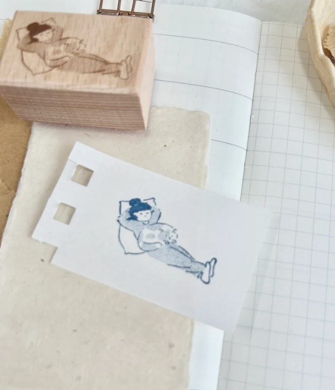 Paper goods by Dorie  - Stamp - Miss Ng Yuk Cat Sleeps on Belly