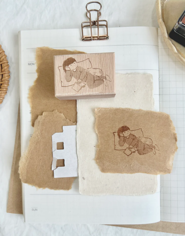 Paper goods by Dorie - Stamp - Miss Ng Yuk Nap with Cat