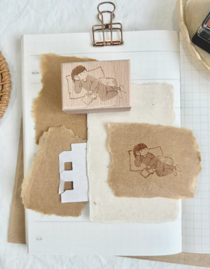 Paper goods by Dorie - Stamp - Miss Ng Yuk Nap with Cat