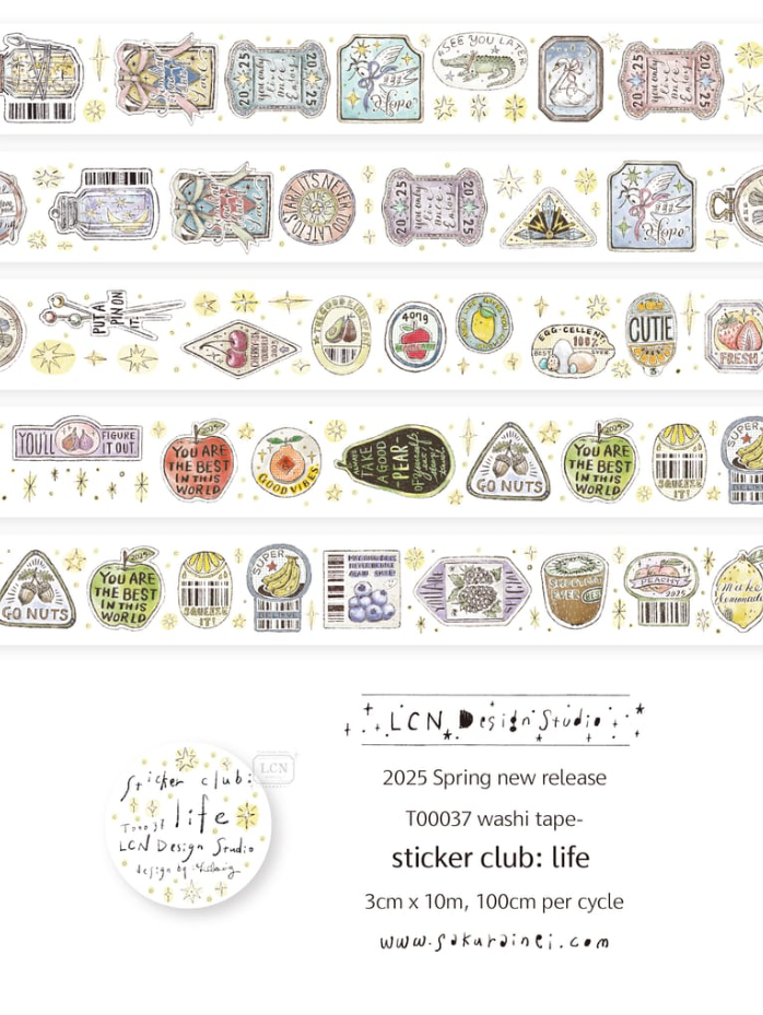 Lin Chia Ning - Tape - 2025 Spring new release - Washi - Sticker club - Life