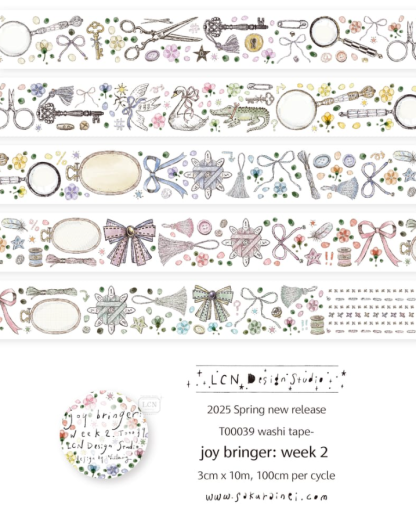 Lin Chia Ning - Tape - 2025 Spring new release - Washi - Joy bringer : Week 2