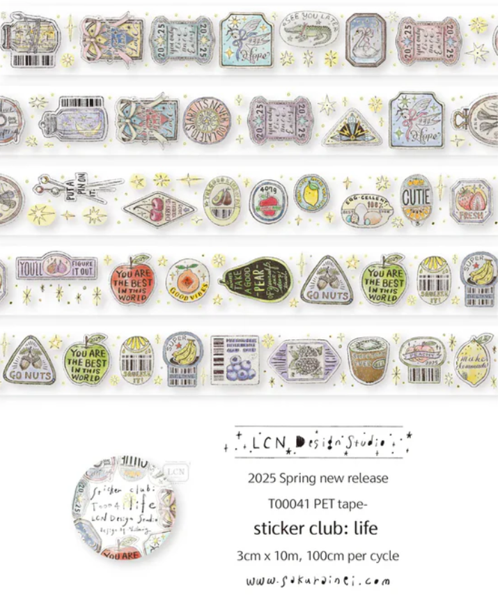 Lin Chia Ning - Tape - 2025 Spring new release - PET - Sticker club - Life