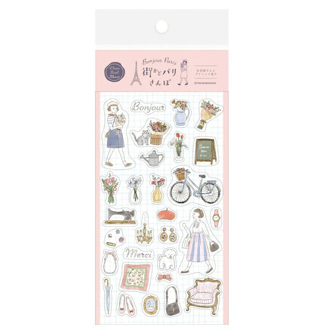 Furukawashiko x Mizutama - Sticker - Paris (Florist and Boutique Street)