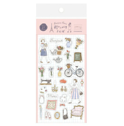 Furukawashiko x Mizutama - Sticker - Paris (Florist and Boutique Street)