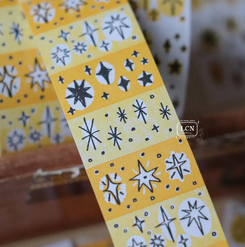 Lin Chia Ning Label Sticker Roll - Hand Draw - Yellow
