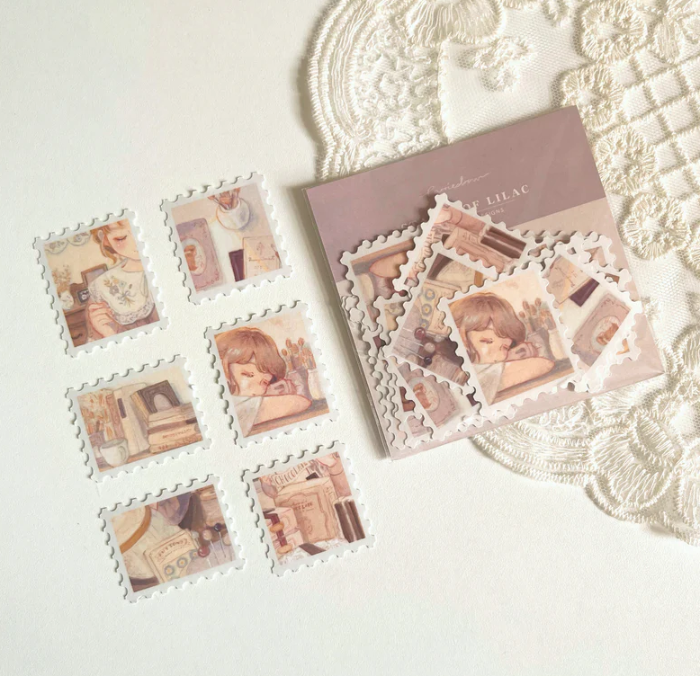 Carriedraw Illustration - Sticker - Stamps of Lilac 