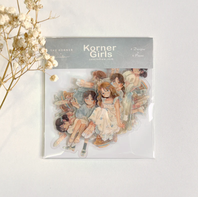 Carriedraw Illustration - Sticker - Korner Girls Sticker 24pcs