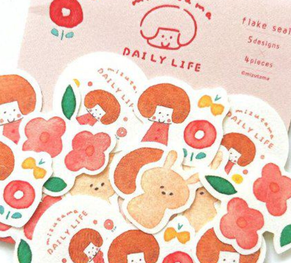 Furukawashiko x Mizutama- Sticker - Fun Drawing Flakes Series