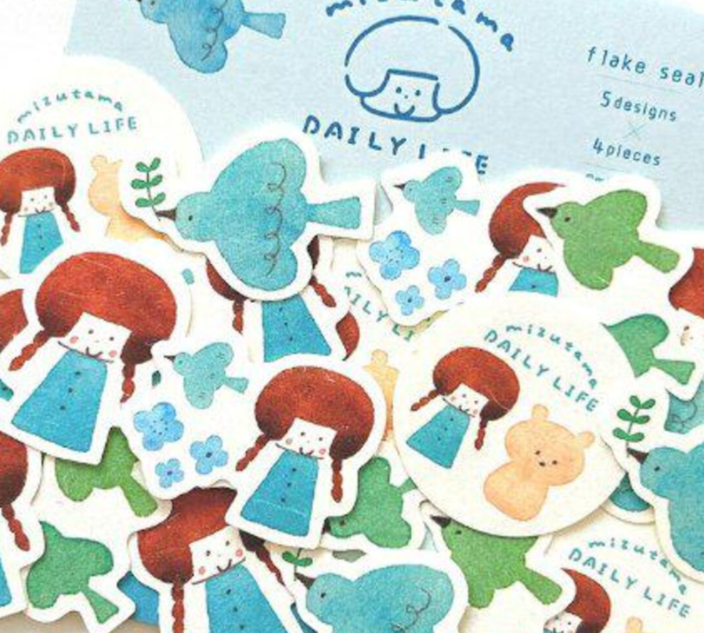 Furukawashiko x Mizutama- Sticker - Fun Drawing Flakes Series