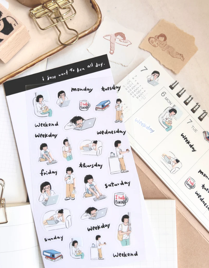 Paper goods by Dorie -  Miss Ng Yuk Sticker Sheet Vol.7 Too Sleepy to Work