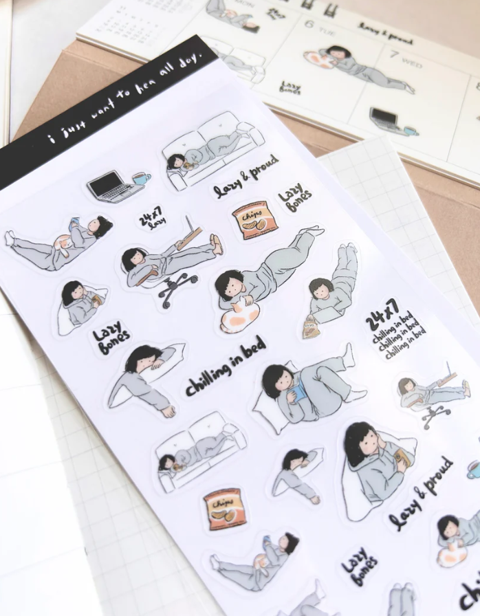 Paper goods by Dorie - Miss Ng Yuk Sticker Sheet Vol.10 Lazy Bones
