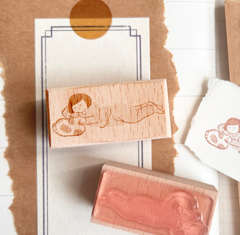 Paper goods by Dorie - Stamp - Miss Ng Yuk Petting a Cat